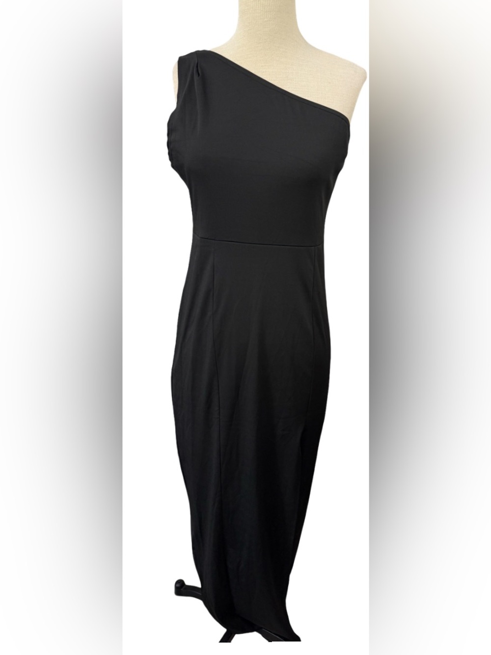 SHEIN Black One Shoulder Maxi Dress Asymmetrical Bodycon Size L